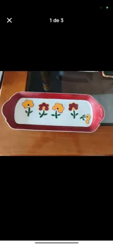 Bandeja de porcelana pintada à mão exclusiva