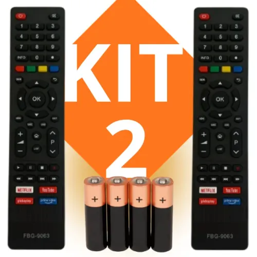 Kit 2 controles + pilhas, compatível Philco