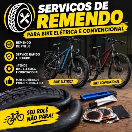SERVIÇOS DE REMENDO, BIKE ELETRICA E CONVENCIONAL