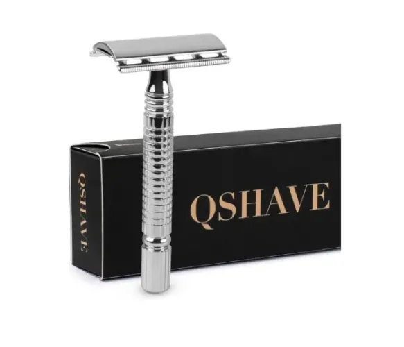 Barbeador Ajustável Qshave Razor Safety Com 5 Lâminas De Titânio Usa Cinza
