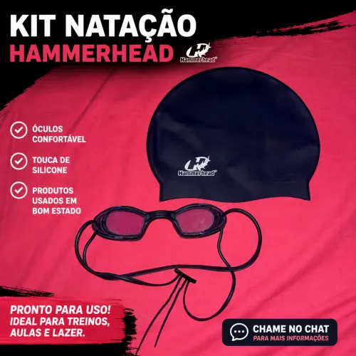Kit de Natação Hammerhead - Touca + Óculos | Usado em Bom Estado