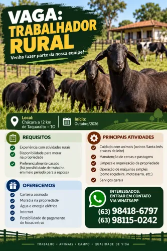 Trabalhador rural - vaga