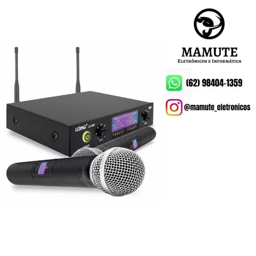 Microfone Duplo Sem Fio Profissional LE-907 Uhf Digital  Bivolt
