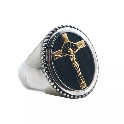 Anél religioso crucifixo