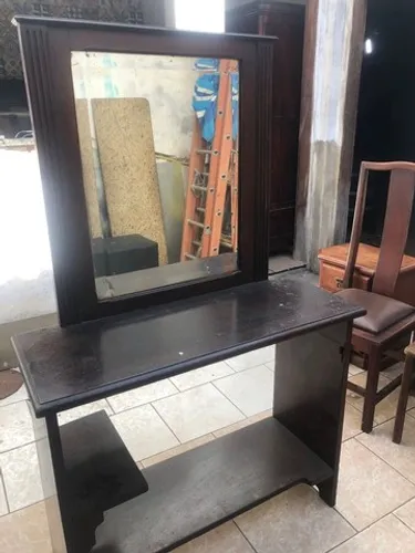 Mesa/escrivaninha em Peroba do Campo Com Espelho Bisotado
