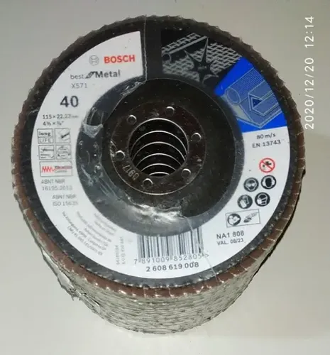 10 Discos Flap Curvo Best For Metal 115mm Gr40 Bosch