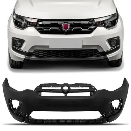 Parachoque Fiat Mobi 2017 à 2020 - Furo Farol Auxiliar - Preto Liso - R2A