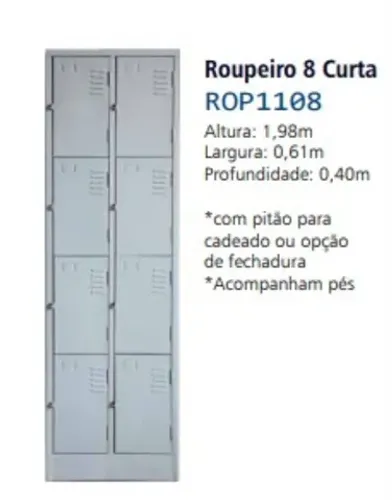 Armário guarda volumes 08 portas 