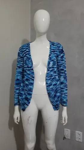 Cardigan de Tricot Azul