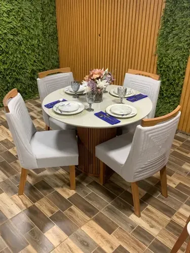 Mesa jantar 4 cadeiras / luxo 90x90