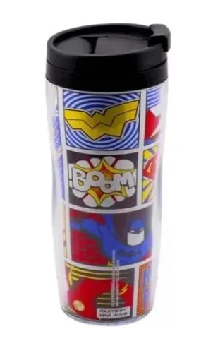 Copo Com Tampa 350ml - Liga Da Justiça