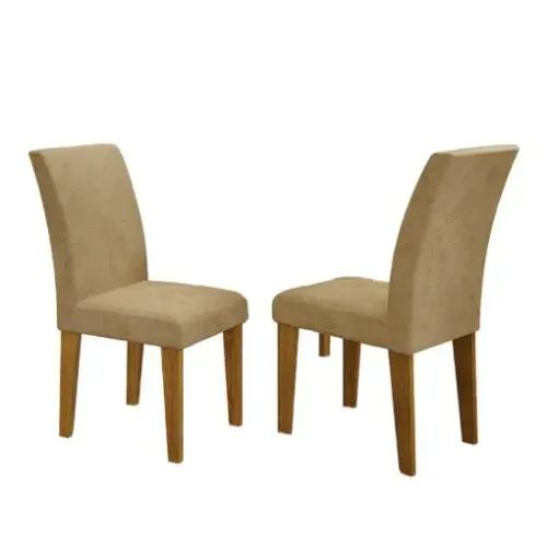 Kit Conjunto 2 Cadeiras Madeira Maciça Olímpia Freijó/Pena Caramelo 