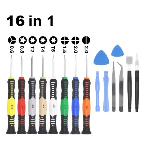 Kit Manutenção De Celular 16 Em 1 Jogo De Chaves T4 T5 T6