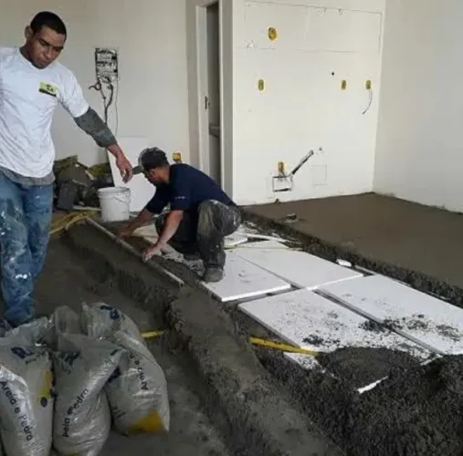 Piso e contrapiso com eps (isopor)
