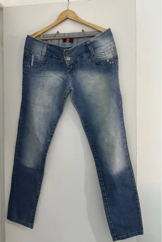 Calça Jeans Feminina Azul Claro - Tamanho 44
