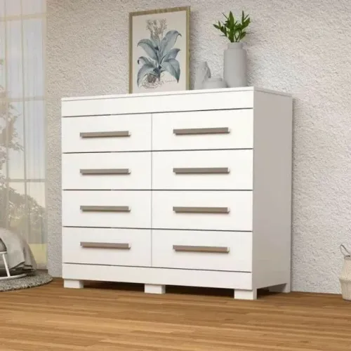 Cômoda Nalu 100% MDF com 8 Gavetas Larg. 1.11m rf638m