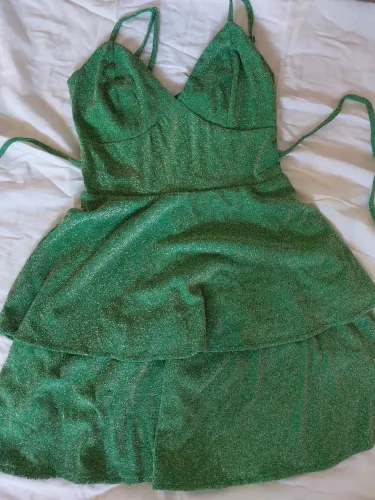 Vestido verde ssang bang wool Festas
