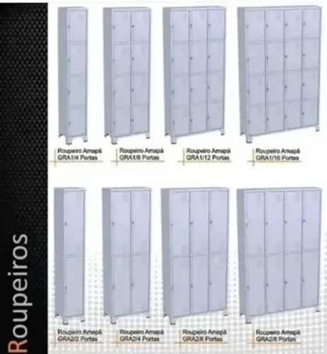 ARMARIO ROUPEIRO GUARDA VOLUMES DE AÇO DE 2; 4; 8; 12; 16 E OU 20 PORTAS