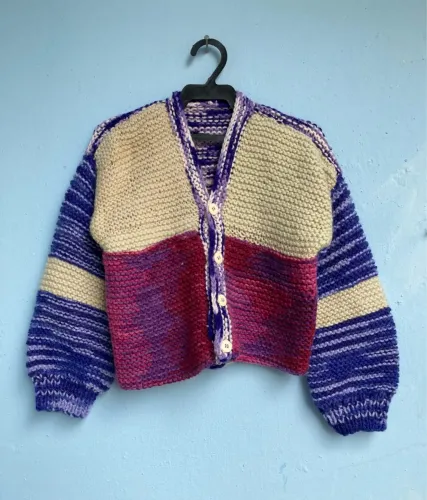 Casaco de lã Infantil Roxo, Tam 5