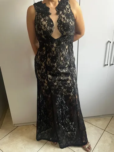Vestido Longo de renda preto