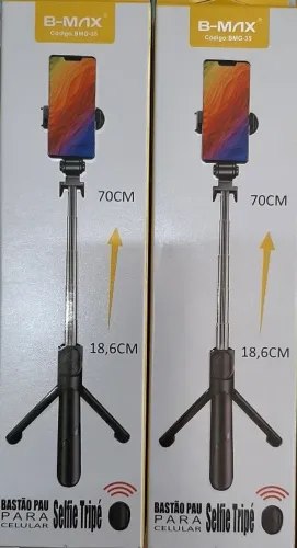 Bastão ( pau de Selfie ) com controle via bluetooth e vira suporte tripé 