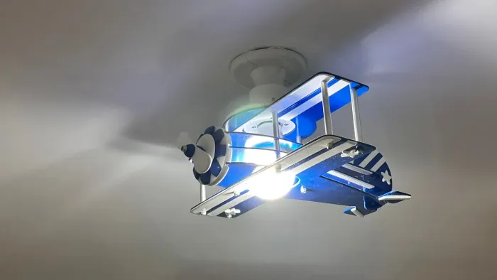 Luminária lustre lampada quarto avião menino