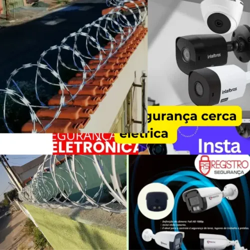 Concertina, cerca elétrica, câmera de segurança, CFTV, interfone 