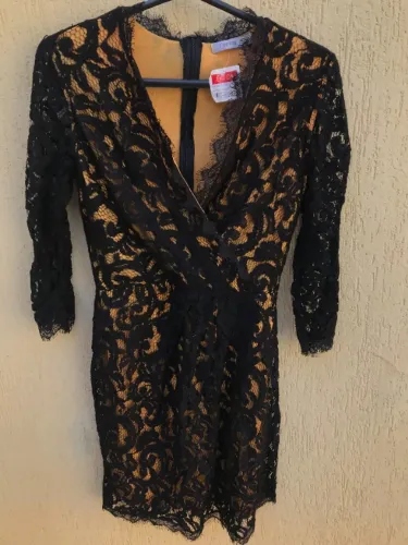 Vestido Preto De Renda Chifon