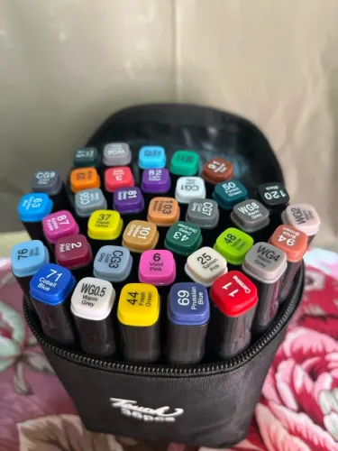 Estojo 36pcs canetas dubla ponta 