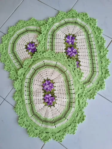Kit de tapetes para banheiro 3 peças
