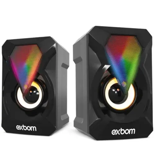 Caixa de Som Gamer Exbom CS-C58 Rgb 10W RMS - WZetta