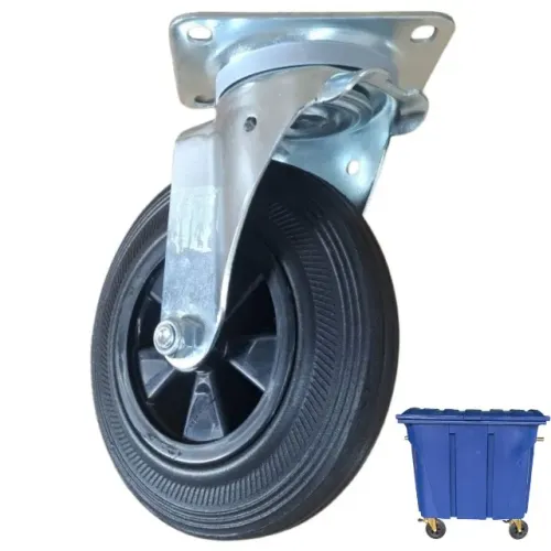 RODA 8X2 GIRATÓRIA PARA CARGA ATÉ 200KG LIXEIRA CONTAINER