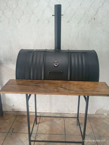 Churrasqueira Bafo Artesanal - 2 Grelhas Inox + Termômetro