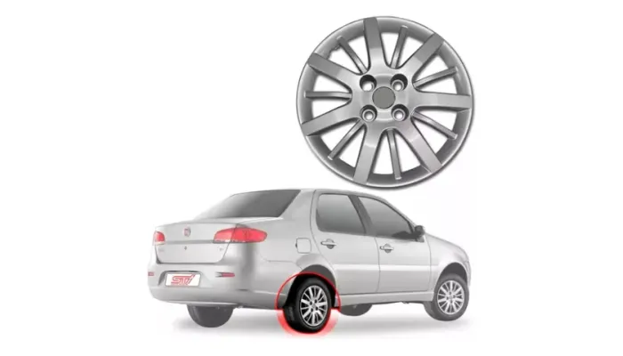 Jogo de Calotas Aro 14 para o Fiat Siena 2009 - 2010 Grid Calotas