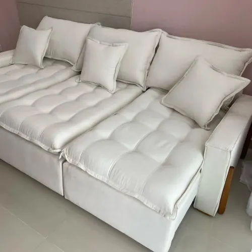 Sofá Cama Branco de 3 lugares