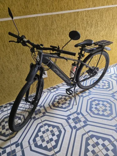 BICICLETA ELETRICA 8.0 ACERA 8V  T17 CINZA PRETO 2024 COM ACELERADOR OGGI 29 
