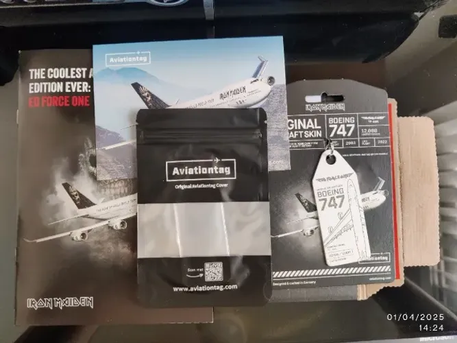 Aviationtag Iron Maiden Ed Force One - Boeing 747 (TF-AAK) + Case - No Brasil
