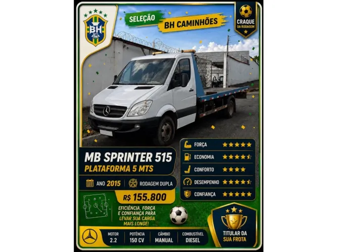 Mercedes-Benz Sprinter 515 Chassi E. L. 2.2 Diesel 2015