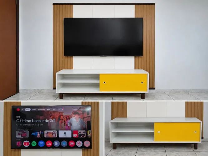 TV TCL 65" 4K QLED ANDROID GOOGLE + PAINEL + RACK