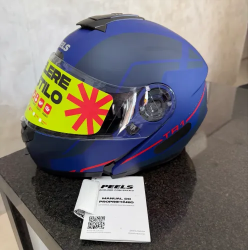 Capacete Peels Tr1 Control Azul-fosco Marinho Articulado TAM 60