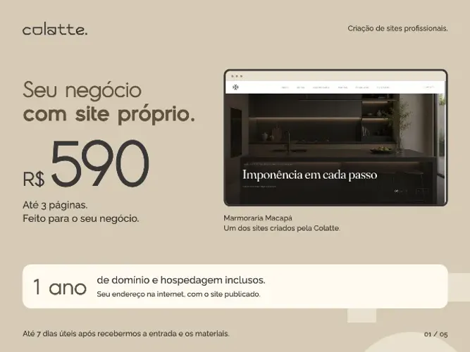 Site para sua empresa. Domínio e hospedagem inclusos por 1 ano.