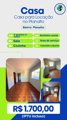 Casa para locação, no bairro Planalto, Cuiabá, MT
