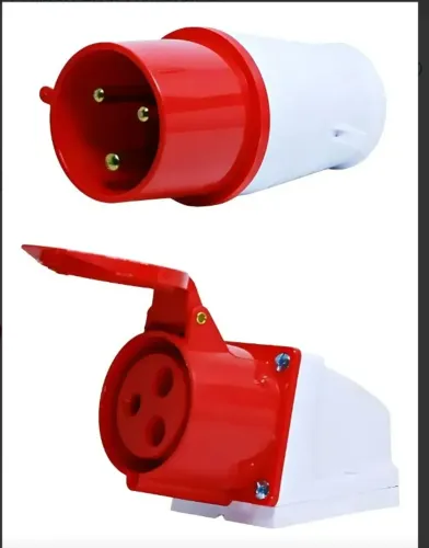 TOMADA DE SOBREPOR 2P+T 32A 380/440V 9H VERMELHO MARCA: JNG