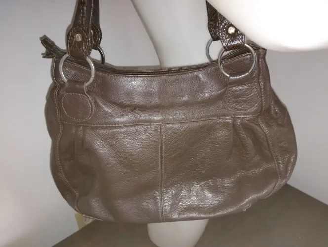 Bolsa marrom couro legítimo