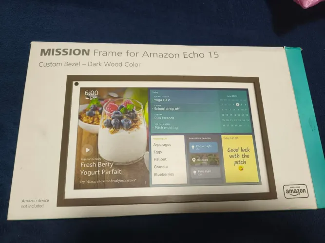 Moldura para Echo Show 15 (Made for Amazon) - Cor Madeira<br>