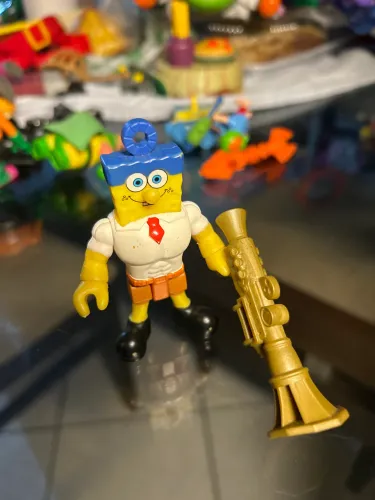Bob Esponja imaginext musculoso forte do filme