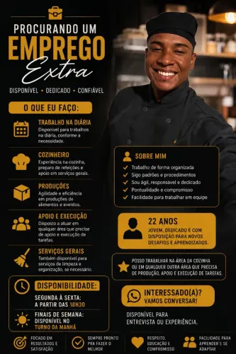 Trabalhador, disponível início imediato!