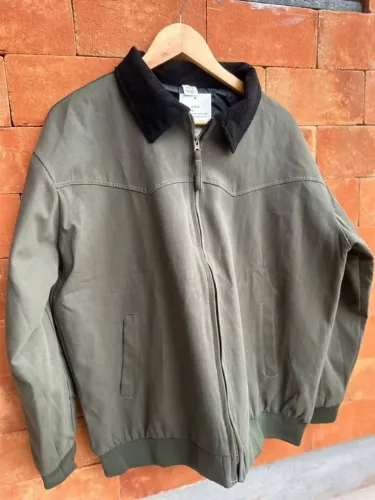 casaco masculino verde gola canelada g