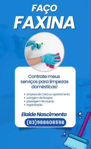 Diarista a partir de 180 reais