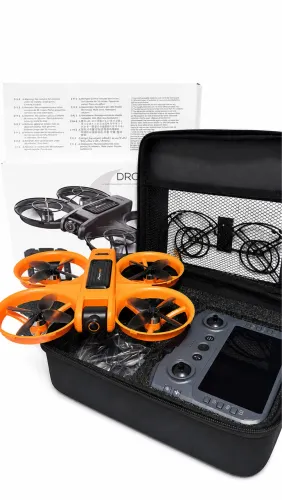DRONE S156 COM CÂMERA DUPLA + CONTROLE COM TELA + CASE